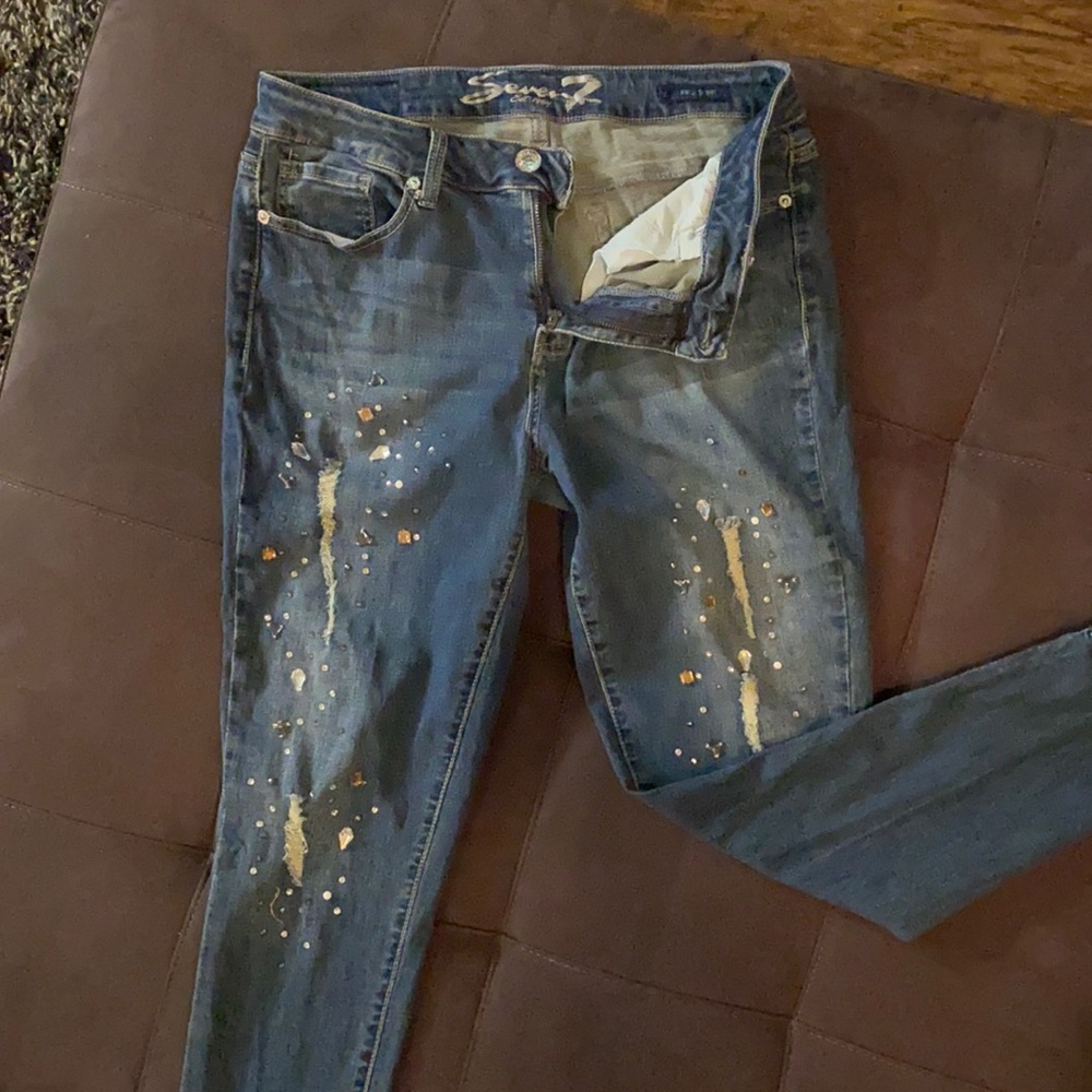 Seven 7 for all mankind ankle skinny with bling